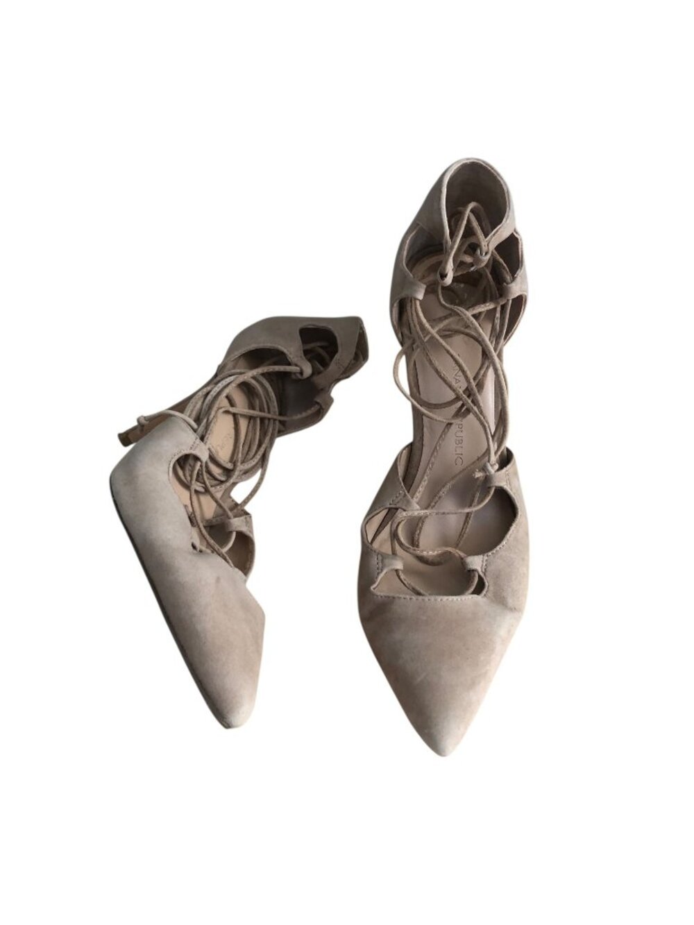 Banana Republic Beige Leather Pointed Toe Strappy Caged Pumps Women’s Size 9.5
